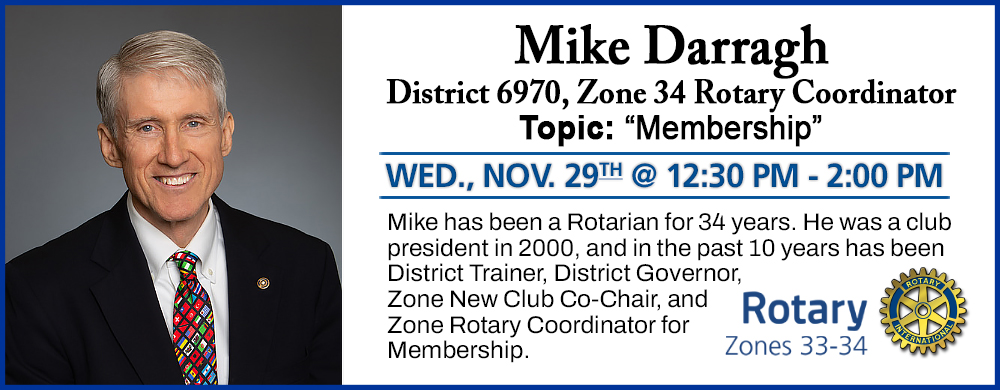 Guest Speaker: Mike Darragh, RC of South Jacksonville